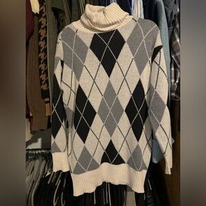 Forever 21 Turtleneck blue and light blue sweater dress size small. Worn twice